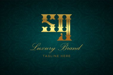 SG Luxury Mektubu. Koyu yeşil desenli arka planda altın yazı ve dekorasyonlu lüks marka logosu, sofistike ve ayrıcalığı simgeliyor, premium ürünleri, markaları ve üst düzey işletmeleri temsil etmek için mükemmel..