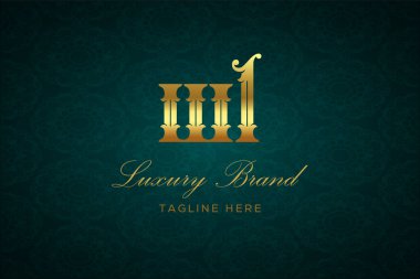 WL LUXURY Mektubu. Koyu yeşil desenli arka planda altın yazı ve dekorasyonlu lüks marka logosu, sofistike ve ayrıcalığı simgeliyor, premium ürünleri, markaları ve üst düzey işletmeleri temsil etmek için mükemmel..