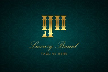 Senin luxury mektubun. LUXURY LETTER 'da altın metin ve süsleme içeren lüks marka logosu. Koyu yeşil desenli arka planda altın yazı ve süsleme içeren lüks marka logosu sofistike ve ayrıcalığı sembolize ediyor.