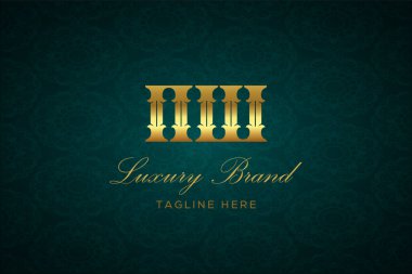 NW LUXURY Mektubu. Koyu yeşil desenli arka planda altın yazı ve dekorasyonlu lüks marka logosu, sofistike ve ayrıcalığı simgeliyor, premium ürünleri, markaları ve üst düzey işletmeleri temsil etmek için mükemmel..