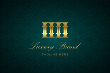 Luxury harfi yok. Koyu yeşil desenli arka planda altın yazı ve dekorasyonlu lüks marka logosu, sofistike ve ayrıcalığı simgeliyor, premium ürünleri, markaları ve üst düzey işletmeleri temsil etmek için mükemmel..