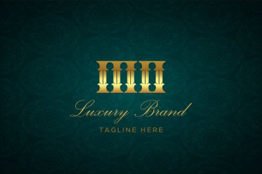 MO LUXURY Mektubu. Koyu yeşil desenli arka planda altın yazı ve dekorasyonlu lüks marka logosu, sofistike ve ayrıcalığı simgeliyor, premium ürünleri, markaları ve üst düzey işletmeleri temsil etmek için mükemmel..