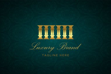 MM LUXURY Mektubu. Koyu yeşil desenli arka planda altın yazı ve dekorasyonlu lüks marka logosu, sofistike ve ayrıcalığı simgeliyor, premium ürünleri, markaları ve üst düzey işletmeleri temsil etmek için mükemmel..