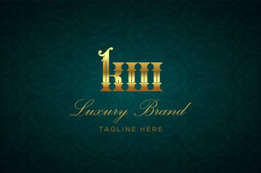 Luxury Letter 'ı tanıyordum. Koyu yeşil desenli arka planda altın yazı ve dekorasyonlu lüks marka logosu, sofistike ve ayrıcalığı simgeliyor, premium ürünleri, markaları ve üst düzey işletmeleri temsil etmek için mükemmel..