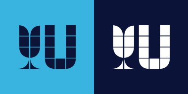 Fayans şekilli logo tasarımınız. Ticari veya marka için uygun minimalist ve modern vektör illüstrasyon tasarımı