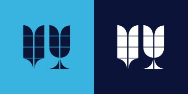 Fayans şekilli VY logo tasarımı. Ticari veya marka için uygun minimalist ve modern vektör illüstrasyon tasarımı