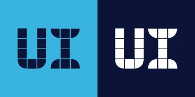 Fayans şekilli UI logo tasarımı. Ticari veya marka için uygun minimalist ve modern vektör illüstrasyon tasarımı