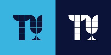 Ty logosu şekilli. Ticari veya marka için uygun minimalist ve modern vektör illüstrasyon tasarımı