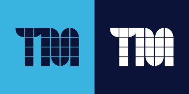Fayans şekilli TM logo tasarımı. Ticari veya marka için uygun minimalist ve modern vektör illüstrasyon tasarımı