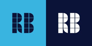 Fayans şekilli RB logo tasarımı. Ticari veya marka için uygun minimalist ve modern vektör illüstrasyon tasarımı
