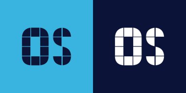 Fayans şekilli işletim sistemi logosu tasarımı. Ticari veya marka için uygun minimalist ve modern vektör illüstrasyon tasarımı