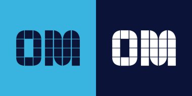 Fayans şekilli OM logo tasarımı. Ticari veya marka için uygun minimalist ve modern vektör illüstrasyon tasarımı