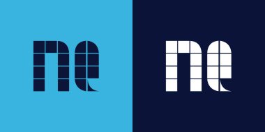 Fayans şekilli NQ logo tasarımı. Ticari veya marka için uygun minimalist ve modern vektör illüstrasyon tasarımı