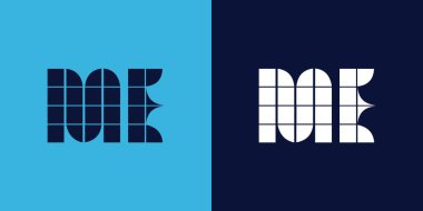 Fayans şekilli ME logo tasarımı. Ticari veya marka için uygun minimalist ve modern vektör illüstrasyon tasarımı