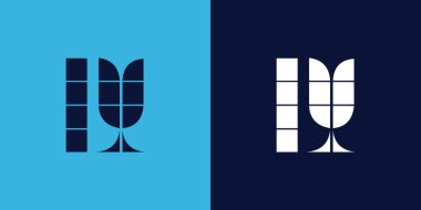 Fayans şekilli LY logo tasarımı. Ticari veya marka için uygun minimalist ve modern vektör illüstrasyon tasarımı