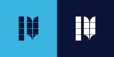 Fayans şekilli LV logo tasarımı. Ticari veya marka için uygun minimalist ve modern vektör illüstrasyon tasarımı