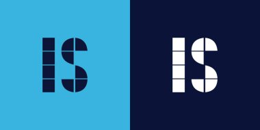 Fayans şekilli LS logo tasarımı. Ticari veya marka için uygun minimalist ve modern vektör illüstrasyon tasarımı