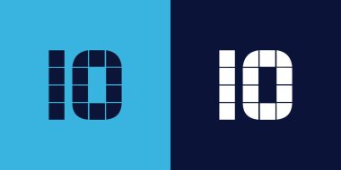 Fayans şekilli LO logo tasarımı. Ticari veya marka için uygun minimalist ve modern vektör illüstrasyon tasarımı