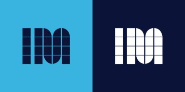 Fayans şekilli LM logo tasarımı. Ticari veya marka için uygun minimalist ve modern vektör illüstrasyon tasarımı