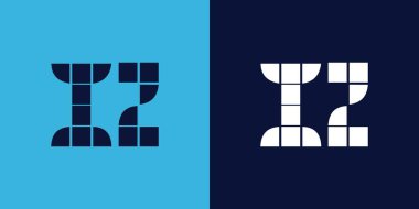 Fayans şekilli iniş logosu tasarımı. Ticari veya marka için uygun minimalist ve modern vektör illüstrasyon tasarımı