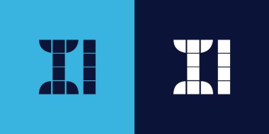 Fayans şekilli IL logo tasarımı. Ticari veya marka için uygun minimalist ve modern vektör illüstrasyon tasarımı