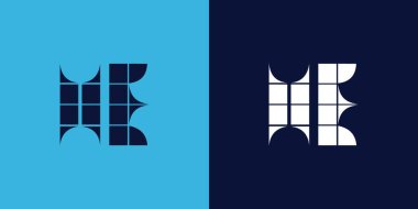 Fayans şekilli logo tasarımı. Ticari veya marka için uygun minimalist ve modern vektör illüstrasyon tasarımı