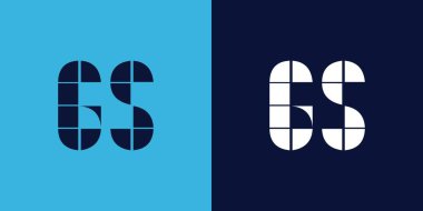 GS logo tasarımı. Fayans şeklinde. Ticari veya marka için uygun minimalist ve modern vektör illüstrasyon tasarımı