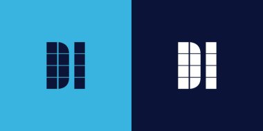 Fayans şekilli DL logo tasarımı. Ticari veya marka için uygun minimalist ve modern vektör illüstrasyon tasarımı