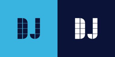 Fayans şekilli DJ logo tasarımı. Ticari veya marka için uygun minimalist ve modern vektör illüstrasyon tasarımı