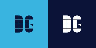 Fayans şekilli DG logo tasarımı. Ticari veya marka için uygun minimalist ve modern vektör illüstrasyon tasarımı