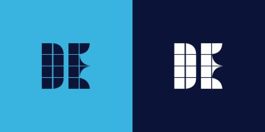 Fayans şekilli de logo tasarımı. Ticari veya marka için uygun minimalist ve modern vektör illüstrasyon tasarımı