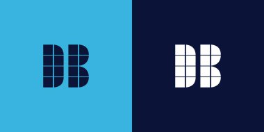 Fayans şekilli DB logo tasarımı. Ticari veya marka için uygun minimalist ve modern vektör illüstrasyon tasarımı