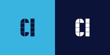 Fayans şekilli CL logo tasarımı. Ticari veya marka için uygun minimalist ve modern vektör illüstrasyon tasarımı