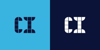 Fayans şekilli CI logo tasarımı. Ticari veya marka için uygun minimalist ve modern vektör illüstrasyon tasarımı