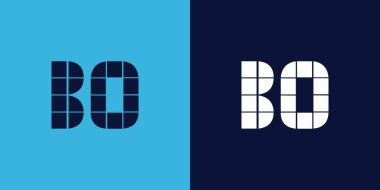 Fayans şekilli BO logo tasarımı. Ticari veya marka için uygun minimalist ve modern vektör illüstrasyon tasarımı