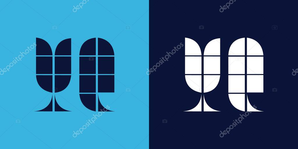 YQ logo design with tile shape. Minimalist and modern vector illustration design suitable for business or brand