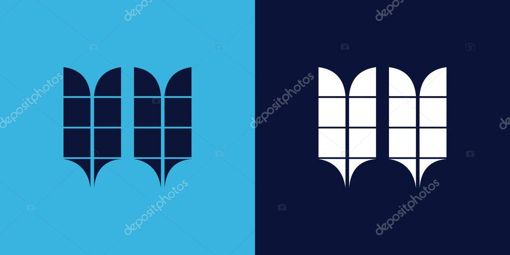 VV logo design with tile shape. Minimalist and modern vector illustration design suitable for business or brand