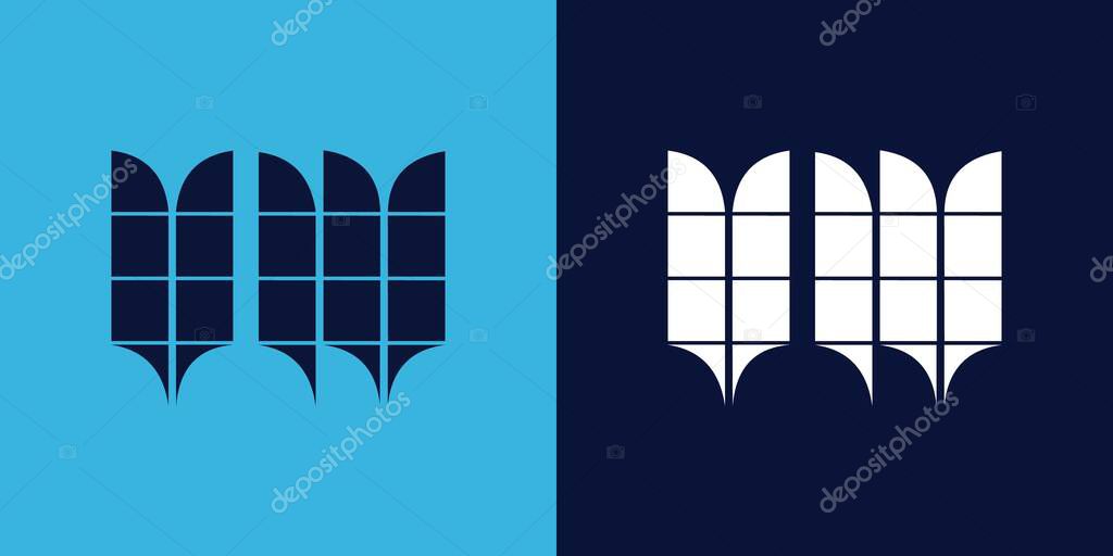 VW logo design with tile shape. Minimalist and modern vector illustration design suitable for business or brand