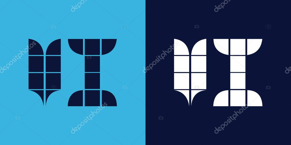 VI logo design with tile shape. Minimalist and modern vector illustration design suitable for business or brand