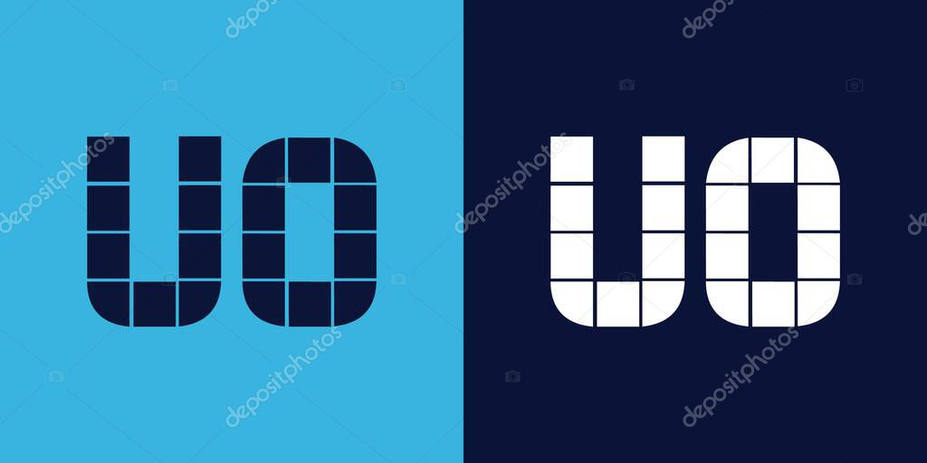 UO logo design with tile shape. Minimalist and modern vector illustration design suitable for business or brand