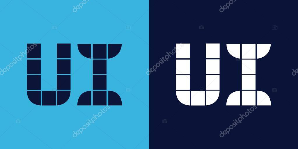 UI logo design with tile shape. Minimalist and modern vector illustration design suitable for business or brand