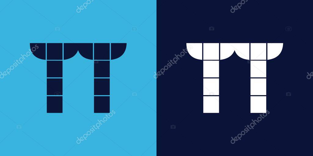 TT logo design with tile shape. Minimalist and modern vector illustration design suitable for business or brand
