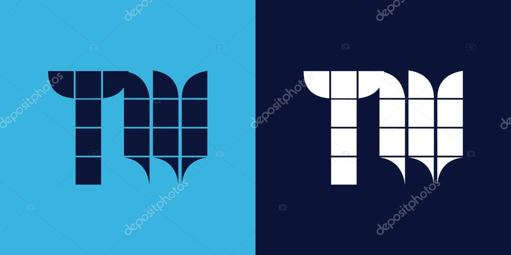 TW logo design with tile shape. Minimalist and modern vector illustration design suitable for business or brand