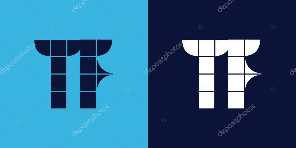 TF logo design with tile shape. Minimalist and modern vector illustration design suitable for business or brand