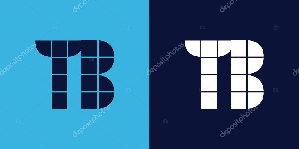 TB logo design with tile shape. Minimalist and modern vector illustration design suitable for business or brand