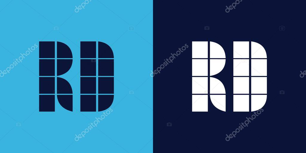 RD logo design with tile shape. Minimalist and modern vector illustration design suitable for business or brand