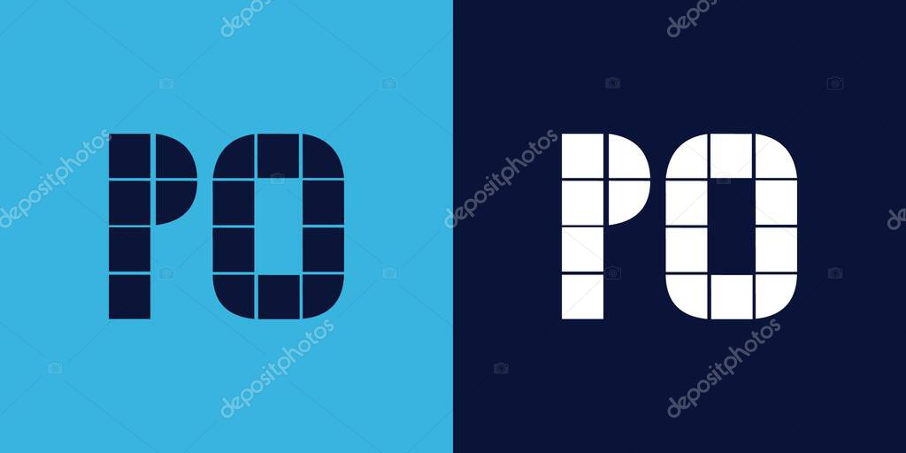 PO logo design with tile shape. Minimalist and modern vector illustration design suitable for business or brand