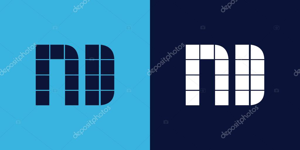 ND logo design with tile shape. Minimalist and modern vector illustration design suitable for business or brand