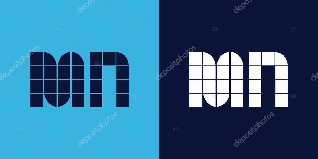 MN logo design with tile shape. Minimalist and modern vector illustration design suitable for business or brand