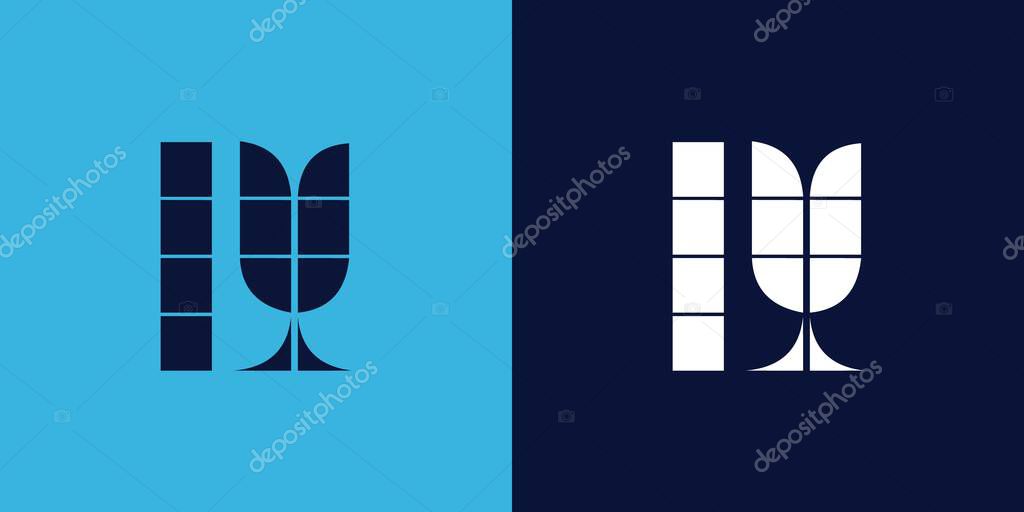 LY logo design with tile shape. Minimalist and modern vector illustration design suitable for business or brand